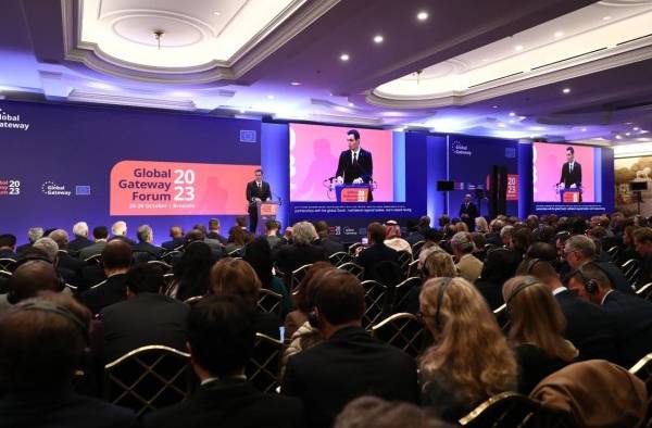 El presidente del Gobierno, Pedro Sánchez, interviene en el Foro Global Gateway, celebrado en Bruselas este miércoles y jueves. El presidente del Gobierno, Pedro Sánchez, interviene en el Foro Global Gateway, celebrado en Bruselas este miércoles y jueves.
