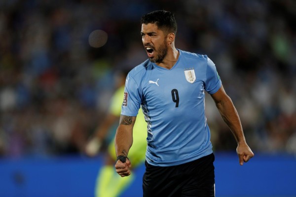 Luis Suárez de Uruguay celebra un gol Luis Suárez de Uruguay celebra un gol