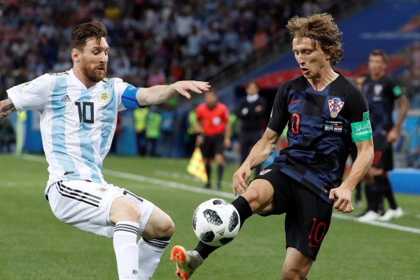 Lionel Messi y Luka Modric, durante el Argentina-Croacia del Mundial de Rusia 2018. Lionel Messi y Luka Modric, durante el Argentina-Croacia del Mundial de Rusia 2018.