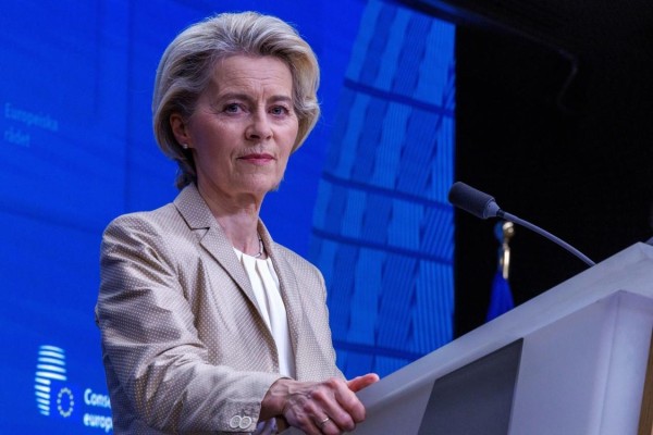 La presidenta de la Comisión Europea, Ursula von der Leyen, durante la conferencia de prensa que concluye la reunión del Consejo Europeo en Bruselas, Bélgica. La presidenta de la Comisión Europea, Ursula von der Leyen, durante la conferencia de prensa que concluye la reunión del Consejo Europeo en Bruselas, Bélgica.
