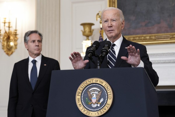 El Presidente de los Estados Unidos, Joe Biden, pronuncia comentarios sobre los ataques en Israel, este 7 de octubre de 2023. El Presidente de los Estados Unidos, Joe Biden, pronuncia comentarios sobre los ataques en Israel, este 7 de octubre de 2023.