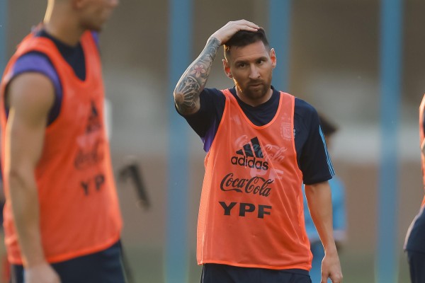Lionel Messi durante un entrenamiento con la selección Argentina. Lionel Messi durante un entrenamiento con la selección Argentina.