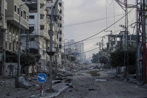 Una zona de Gaza ampliamente bombardeada por los aviones israelíes. Una zona de Gaza ampliamente bombardeada por los aviones israelíes.
