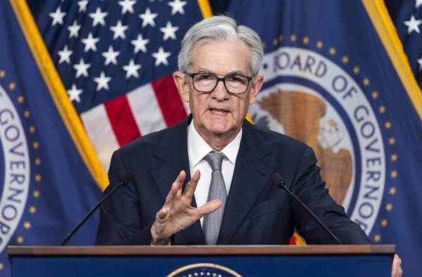 El presidente de la Reserva Federal de Estados Unidos (Fed), Jerome Powell, habla en conferencia de prensa, en Washington (EE.UU.), este 1 de noviembre de 2023. EFE/EPA/Jim Lo Scalzo El presidente de la Reserva Federal de Estados Unidos (Fed), Jerome Powell, habla en conferencia de prensa, en Washington (EE.UU.), este 1 de noviembre de 2023. EFE/EPA/Jim Lo Scalzo
