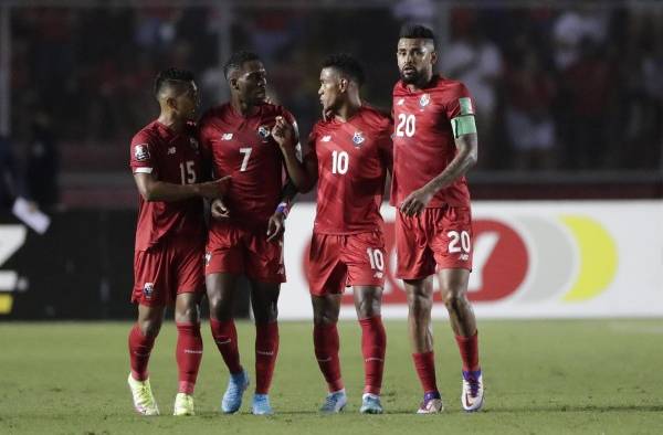 Jugadores de Panamá celebran un gol, el 24 de marzo de 2022 Jugadores de Panamá celebran un gol, el 24 de marzo de 2022