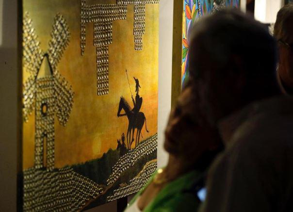 Una parte importante de la exposición es la presencia del Quijote en las pinturas del artista. Una parte importante de la exposición es la presencia del Quijote en las pinturas del artista.
