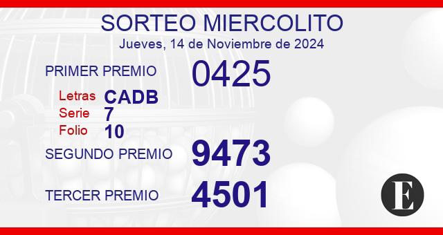Sorteo de oro miercolito de 13 de noviembre de 2024 Sorteo de oro miercolito de 13 de noviembre de 2024