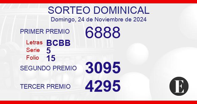 Sorteo de oro dominical de 24 de noviembre de 2024 Sorteo de oro dominical de 24 de noviembre de 2024