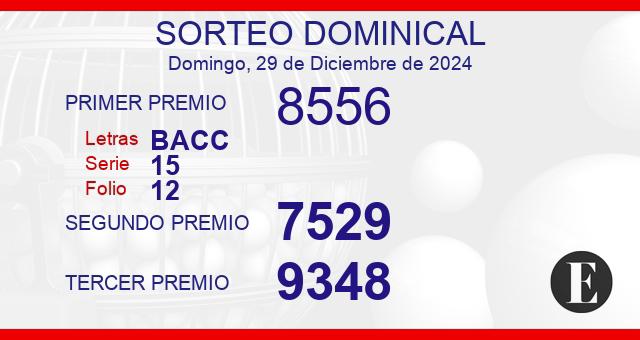 Sorteo de oro dominical de 29 de diciembre de 2024 Sorteo de oro dominical de 29 de diciembre de 2024
