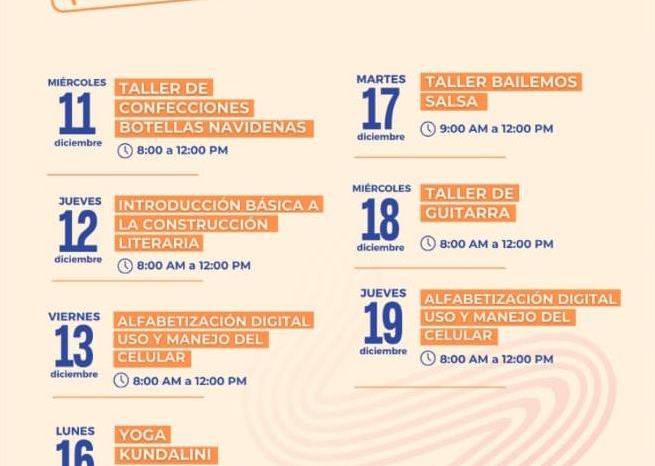Temas de los talleres que está realizando Ciudad de las Artes. Temas de los talleres que está realizando Ciudad de las Artes.