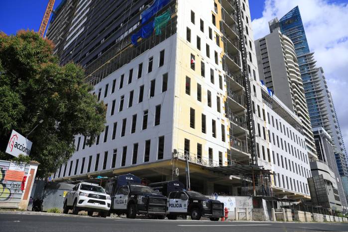 La construcción del nuevo Hospital del Niño fue uno de los escenarios de las protestas de este 12 de febrero. La construcción del nuevo Hospital del Niño fue uno de los escenarios de las protestas de este 12 de febrero.