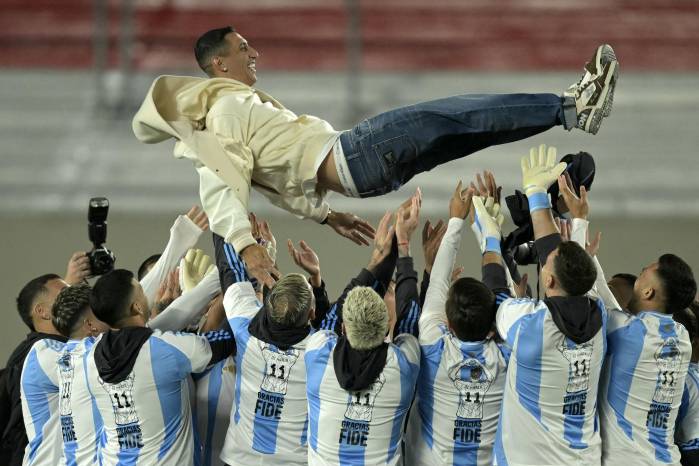 Ángel Di María durante sus actos de despedida de la selección de Argentina. Ángel Di María durante sus actos de despedida de la selección de Argentina.