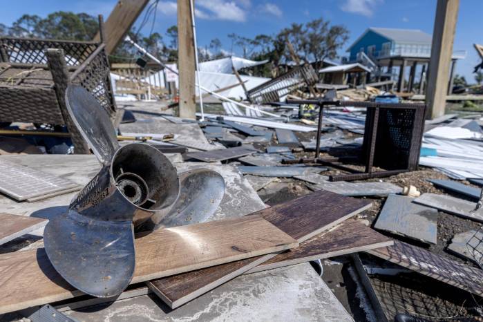 Vista de los daños dejados por el huracán Helene en Keaton Beach, Florida, EE.UU., el 27 de septiembre de 2024. Vista de los daños dejados por el huracán Helene en Keaton Beach, Florida, EE.UU., el 27 de septiembre de 2024.