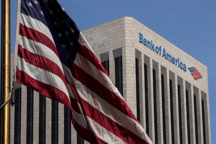 Fotografía de archivo del 17 de marzo de 2023 que muestra la fachada de un edificio de Bank of America en Los Ángeles (EE.UU.). Fotografía de archivo del 17 de marzo de 2023 que muestra la fachada de un edificio de Bank of America en Los Ángeles (EE.UU.).