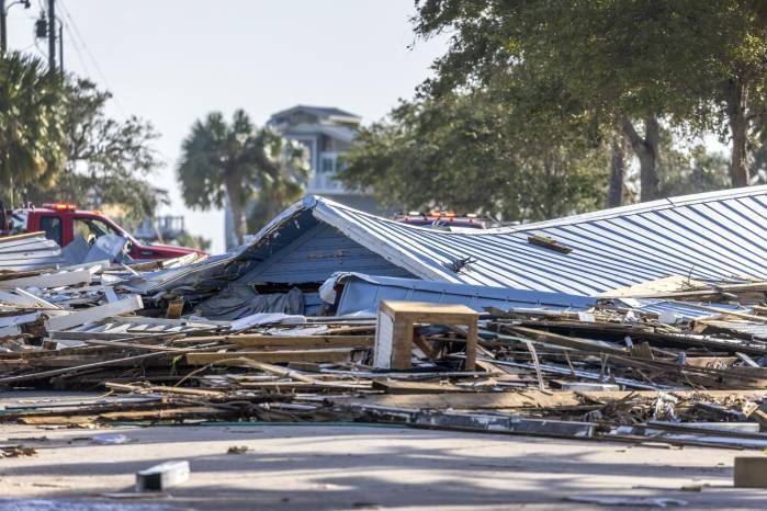 Vista de los daños dejados por el huracán Helene en Cedar Key, Florida, EE. UU., 27 de septiembre de 2024. Vista de los daños dejados por el huracán Helene en Cedar Key, Florida, EE. UU., 27 de septiembre de 2024.