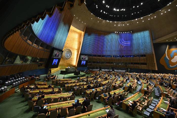 Vista de la participación en la Cumbre del Futuro en la ONU. Vista de la participación en la Cumbre del Futuro en la ONU.
