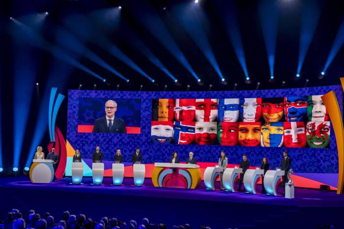 Sorteo de la fase final de la Eurocopa Femenina de la UEFA 2025, en Suiza. Sorteo de la fase final de la Eurocopa Femenina de la UEFA 2025, en Suiza.
