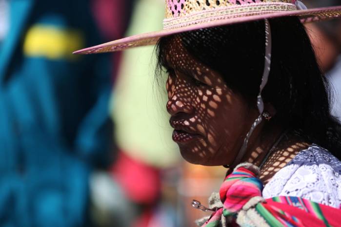 Una mujer Quechua participa en la campaña 'El Buen Samaritano', en La Paz (Bolivia). EFE/ Luis Gandarillas Una mujer Quechua participa en la campaña 'El Buen Samaritano', en La Paz (Bolivia). EFE/ Luis Gandarillas