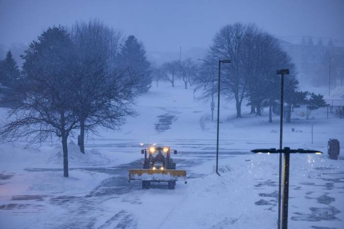 Vista de la nieve que se acumuló tras una tormenta en Urbandale, Iowa (EE.UU.), el 12 de enero de 2024. Vista de la nieve que se acumuló tras una tormenta en Urbandale, Iowa (EE.UU.), el 12 de enero de 2024.