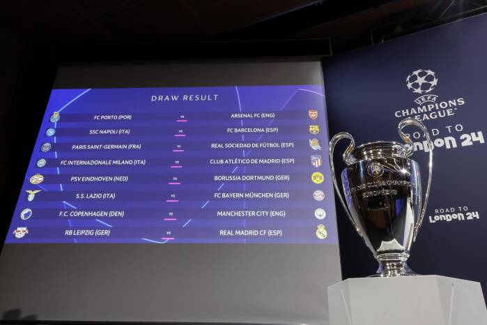 Tabla de emparejamientos de los octavos de final de la Liga de Campeones. Tabla de emparejamientos de los octavos de final de la Liga de Campeones.
