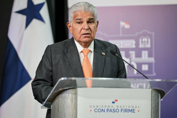 En la imagen el presidente de la República, José Raúl Mulino, durante la conferencia del 8 de mayo de 2025. En la imagen el presidente de la República, José Raúl Mulino, durante la conferencia del 8 de mayo de 2025.
