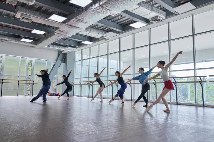Los bailarines ensayan entre cinco y seis horas diarias. Los bailarines ensayan entre cinco y seis horas diarias.