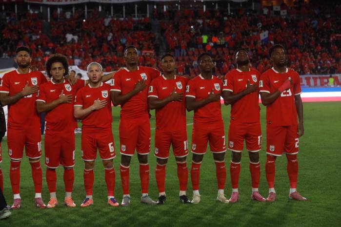 Jugadores de la selección de Panamá durante el partido ante Surinam. Jugadores de la selección de Panamá durante el partido ante Surinam.