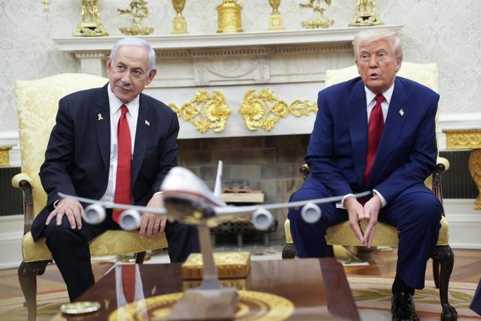 El presidente estadounidense, Donald Trump, y el primer ministro israelí, Benjamín Netanyahu. El presidente estadounidense, Donald Trump, y el primer ministro israelí, Benjamín Netanyahu.