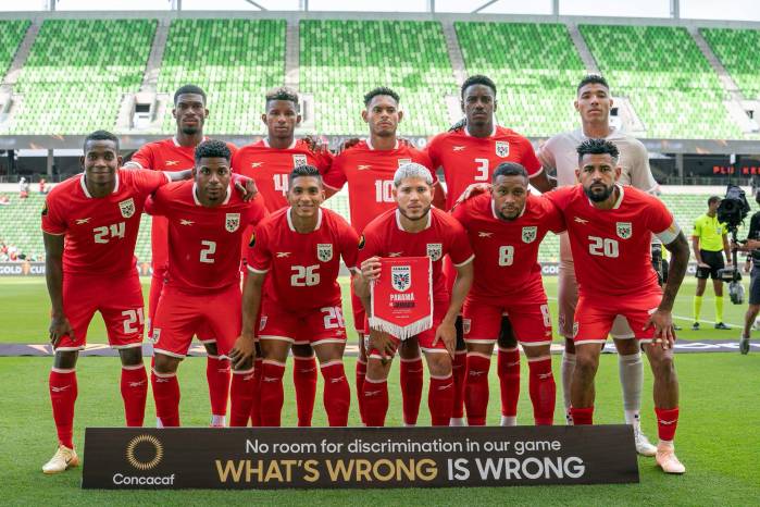 La selección de Panamá previo al partido frente a Jamaica. La selección de Panamá previo al partido frente a Jamaica.