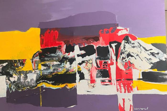 La obra de Alvarado es de estilo abstracto-expresionista. La obra de Alvarado es de estilo abstracto-expresionista.