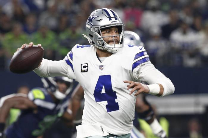 Fotografía de archivo del mariscal de campo de los Dallas Cowboys Dak Prescott. EFE/MIKE STONE Fotografía de archivo del mariscal de campo de los Dallas Cowboys Dak Prescott. EFE/MIKE STONE