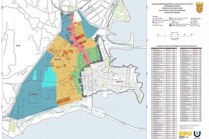 Plano de propuesta de Zona de Amortiguamiento del Casco Antiguo de la ciudad de Panamá. Alcaldía de Panamá, Planificación Urbana 2014-2019. Plano de propuesta de Zona de Amortiguamiento del Casco Antiguo de la ciudad de Panamá. Alcaldía de Panamá, Planificación Urbana 2014-2019.