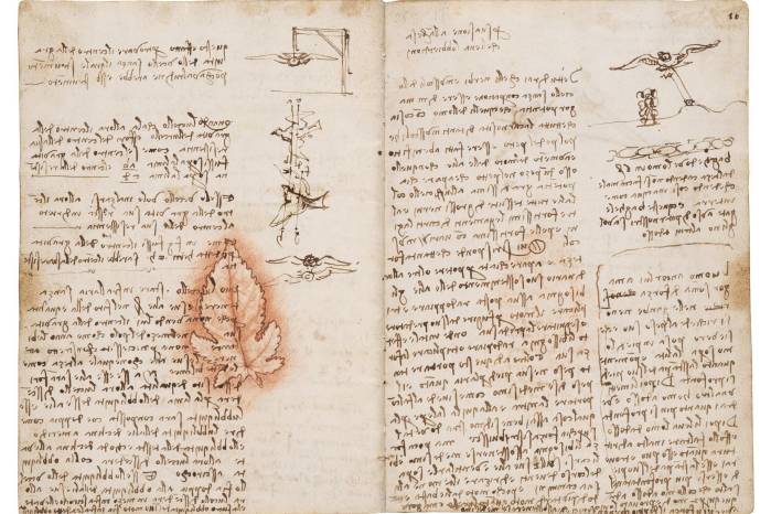 Fragmento del Códice del Vuelo de las Aves, de Leonardo Da Vinci. Fragmento del Códice del Vuelo de las Aves, de Leonardo Da Vinci.