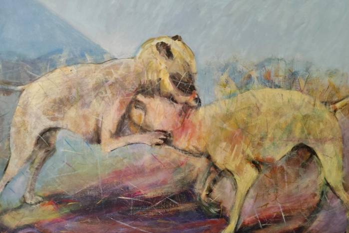 “Pelea de perros”, obra de José Zaldívar Duarte. “Pelea de perros”, obra de José Zaldívar Duarte.