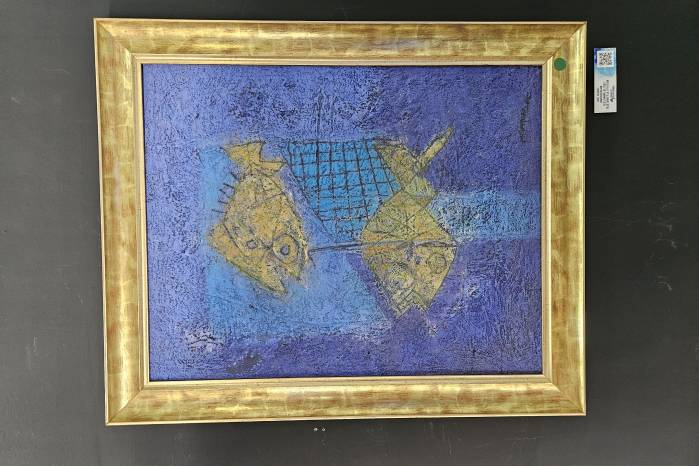 ‘Composición con peces amarillos’ 2003 óleo sobre tela. ‘Composición con peces amarillos’ 2003 óleo sobre tela.