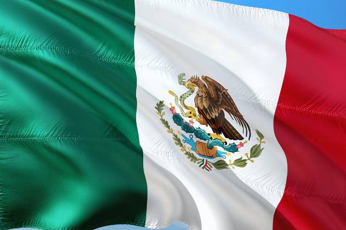 Vista de la bandera de México. Vista de la bandera de México.