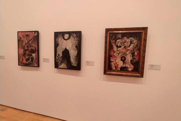 (De izq. a der.) ‘Una nueva mujer se apodera del paisaje’ (1966), ‘Infantita abierta’ (1962) y ‘La reina del mundo’ (1966), del artista colombiano Norman Mejía. (De izq. a der.) ‘Una nueva mujer se apodera del paisaje’ (1966), ‘Infantita abierta’ (1962) y ‘La reina del mundo’ (1966), del artista colombiano Norman Mejía.