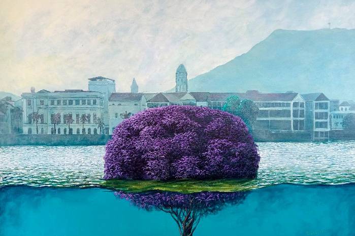 Árbol Jacarandá en San Felipe Acrílico sobre tela 36”x48”. Árbol Jacarandá en San Felipe Acrílico sobre tela 36”x48”.