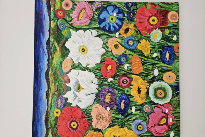 ‘Flowers for the ones that we lost then found’, 2024, óleo sobre lienzo de Daniel Gibson ‘Flowers for the ones that we lost then found’, 2024, óleo sobre lienzo de Daniel Gibson