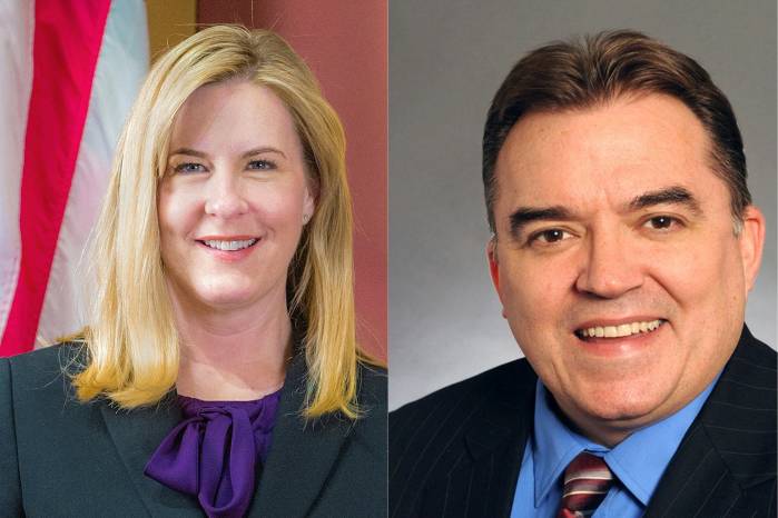 Esta combinación de imágenes, creada el 14 de junio de 2025, muestra a la representante estatal de Minnesota Melissa Hortman, y al senador estatal de Minnesota John Hoffman. Esta combinación de imágenes, creada el 14 de junio de 2025, muestra a la representante estatal de Minnesota Melissa Hortman, y al senador estatal de Minnesota John Hoffman.