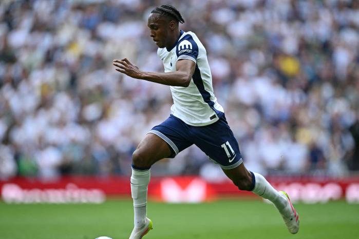 El delantero del Tottenham, Mathys Tel. El delantero del Tottenham, Mathys Tel.