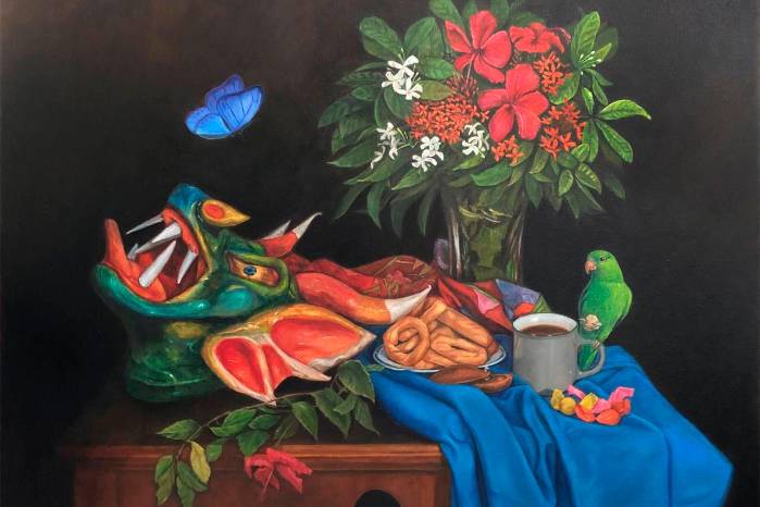 ’Bodegón con máscara de diablico’, la obra de Karina Nicholson. ’Bodegón con máscara de diablico’, la obra de Karina Nicholson.