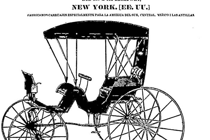 Anuncio publicitario de Risley & Burris, empresa fabricante de carruajes finos que exportaba desde Nueva York hacia Panamá. El espacioso carruaje, para cuatro personas tiene las ruedas delanteras de vuelta entera, de manera que el carruaje pueda dar el giro con facilidad en caminos y calles angostas. Anuncio publicitario de Risley & Burris, empresa fabricante de carruajes finos que exportaba desde Nueva York hacia Panamá. El espacioso carruaje, para cuatro personas tiene las ruedas delanteras de vuelta entera, de manera que el carruaje pueda dar el giro con facilidad en caminos y calles angostas.