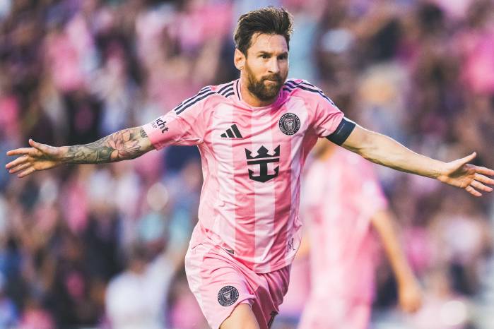 El delantero del Inter Miami, Lionel Messi celebrando un gol. El delantero del Inter Miami, Lionel Messi celebrando un gol.