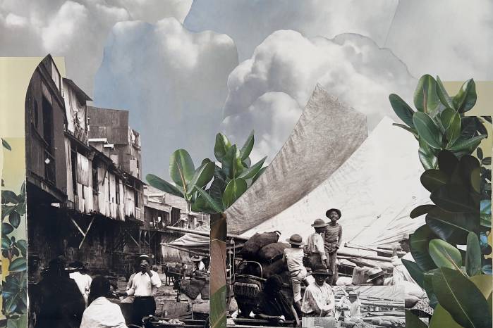 Nada es lo que parece (antes), 2025. Collage sobre canvas, 120 x 100cm Serie: “No me olvides”. Nada es lo que parece (antes), 2025. Collage sobre canvas, 120 x 100cm Serie: “No me olvides”.