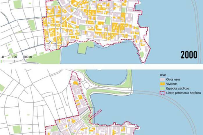Los datos del INEC plasmados en este mapa muestran cómo tanto la superficie dedicada a viviendas como el número de viviendas se redujeron en el Casco Antiguo entre 2000- 2023. Los datos del INEC plasmados en este mapa muestran cómo tanto la superficie dedicada a viviendas como el número de viviendas se redujeron en el Casco Antiguo entre 2000- 2023.