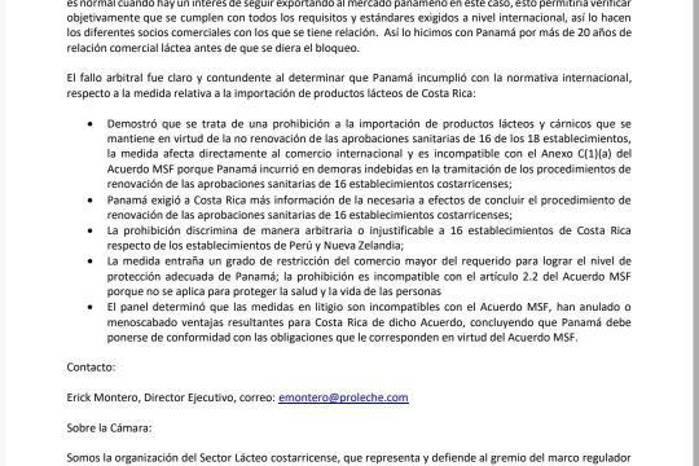 Comunicado de prensa de la Cámara Nacional de Productores de Leche de Costa Rica. Comunicado de prensa de la Cámara Nacional de Productores de Leche de Costa Rica.