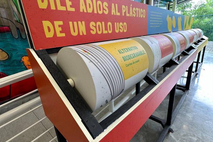 Las exhibiciones didácticas fueron diseñadas por el Biomuseo con proveedores y artistas locales. Las exhibiciones didácticas fueron diseñadas por el Biomuseo con proveedores y artistas locales.