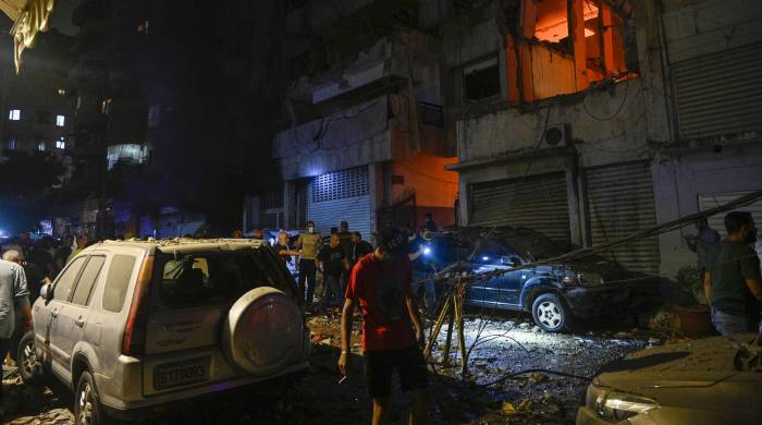 El área de Nuwayri, en Beirut, tras un ataque israelí. El área de Nuwayri, en Beirut, tras un ataque israelí.