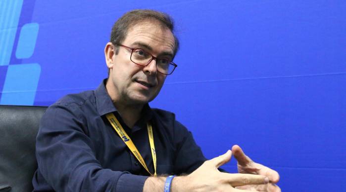 El escritor Javier Sierra habla en una entrevista con La Estrella de Panamá durante la Feria Internacional del Libro 2024. El escritor Javier Sierra habla en una entrevista con La Estrella de Panamá durante la Feria Internacional del Libro 2024.